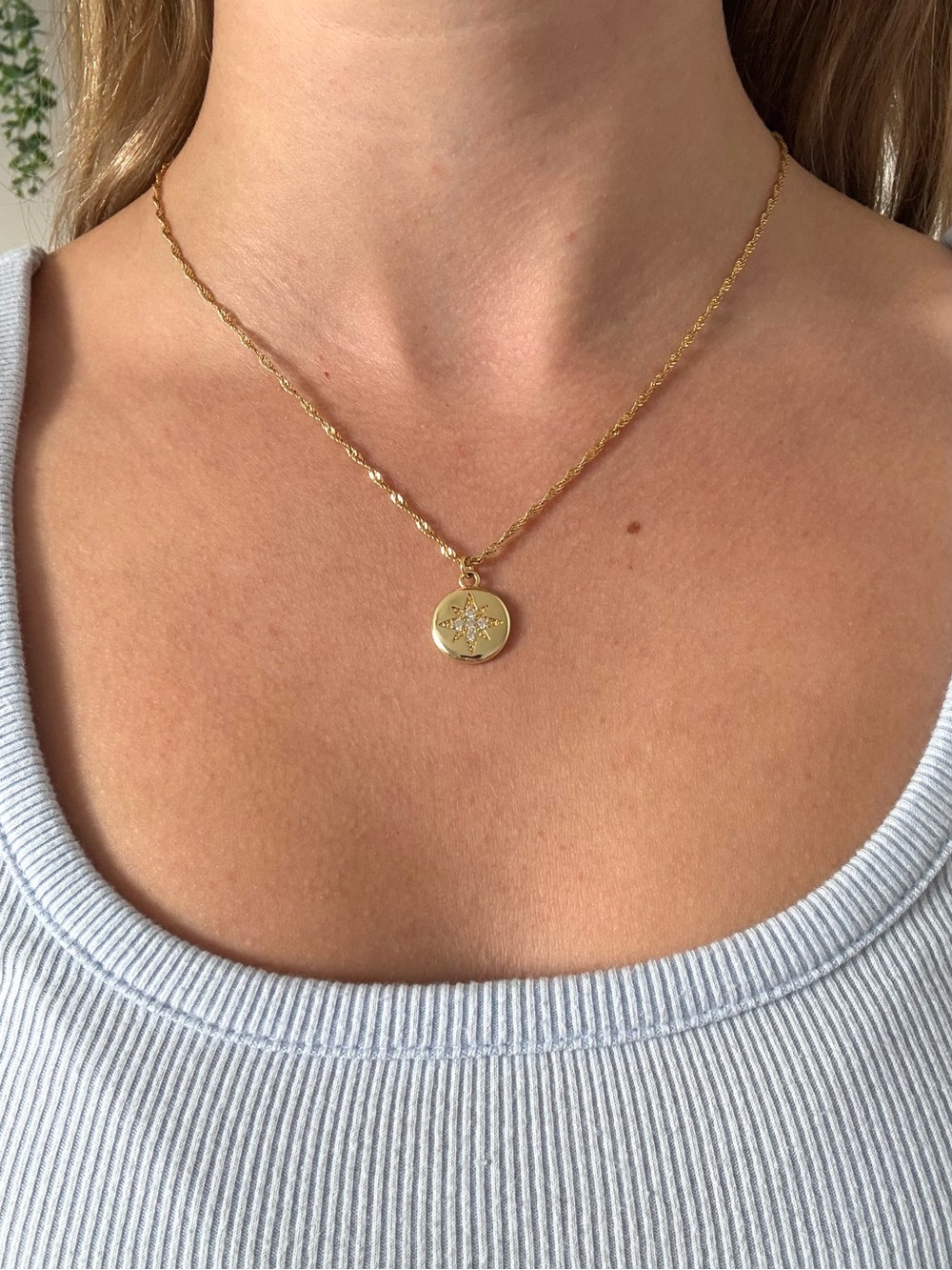 Evry Jewels Gold Star Pendant, Gold chain Necklace